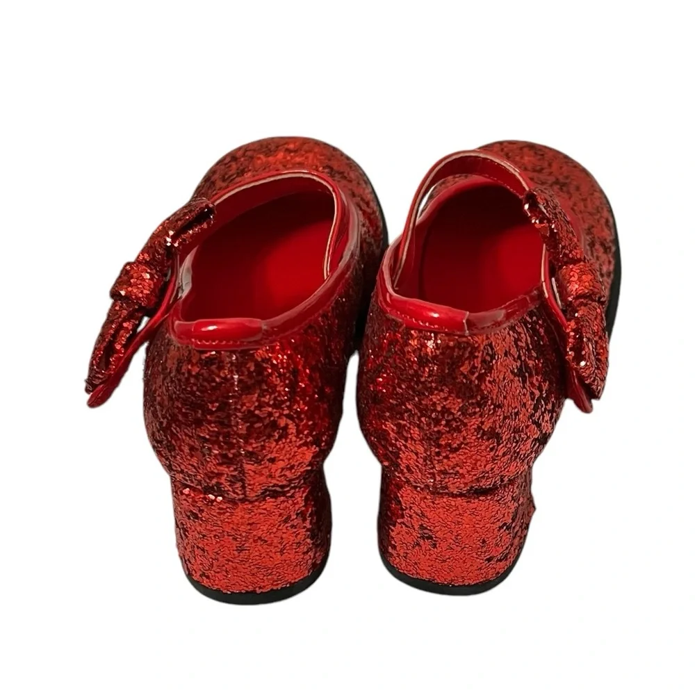 Ellie Shoes Mary Jane Red Sequined With Bow Size S 11/12 New In Box